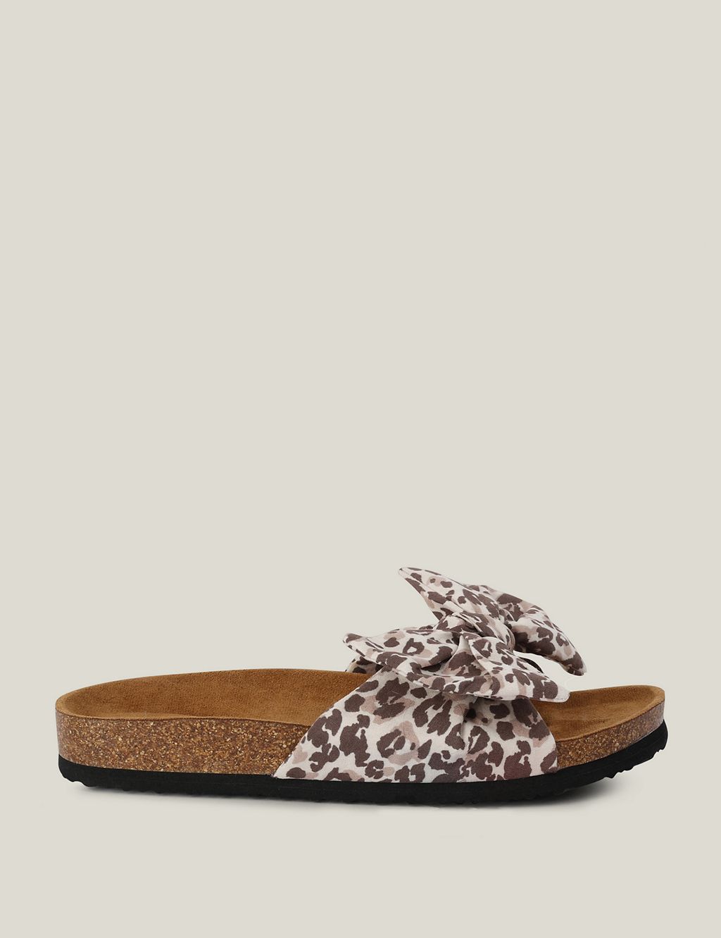 Lady Ava Animal Print Bow Footbed Sliders 3 of 5