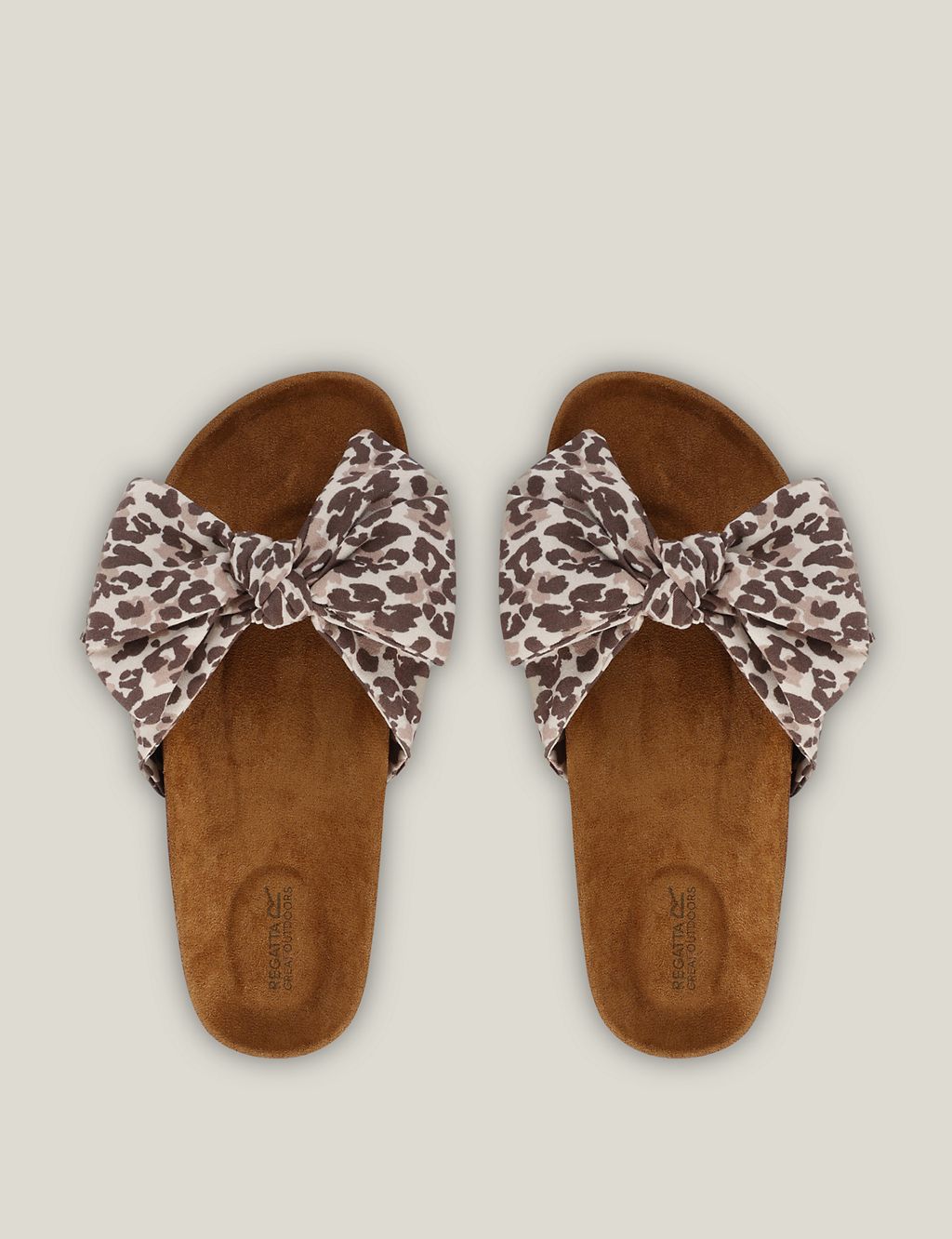 Lady Ava Animal Print Bow Footbed Sliders 4 of 5