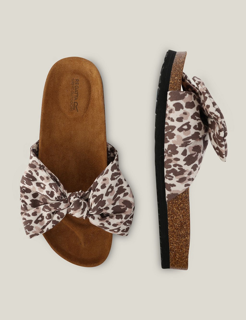 Lady Ava Animal Print Bow Footbed Sliders 5 of 5