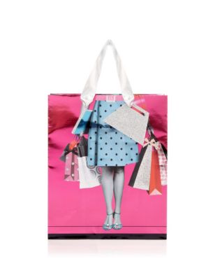 Lady Shopping Bags Medium Gift Bag Image 2 of 3