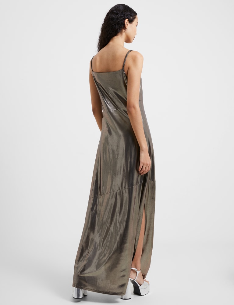 Lamé Square Neck Strappy Maxi Slip Dress 4 of 4