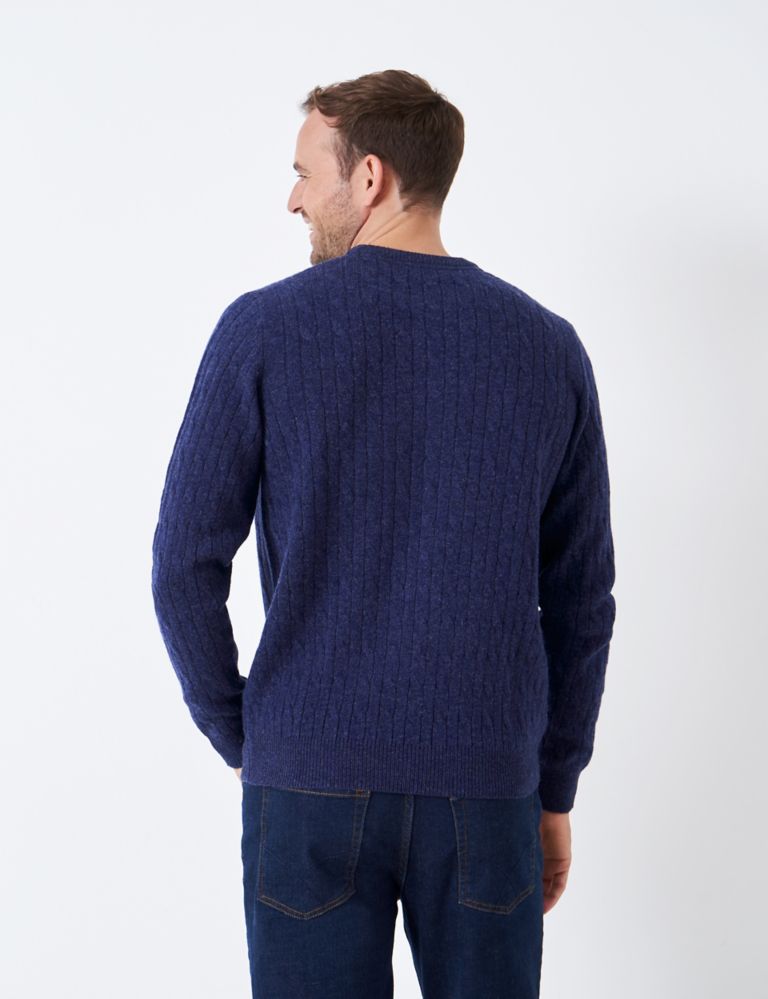Lambswool Rich Cable Crew Neck Jumper 4 of 5