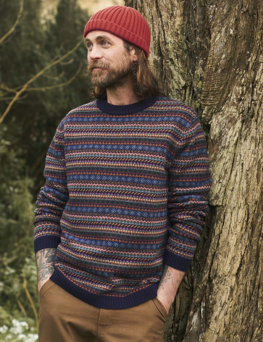 Lambswool Rich Fair Isle Crew Neck Jumper Seasalt Cornwall M S