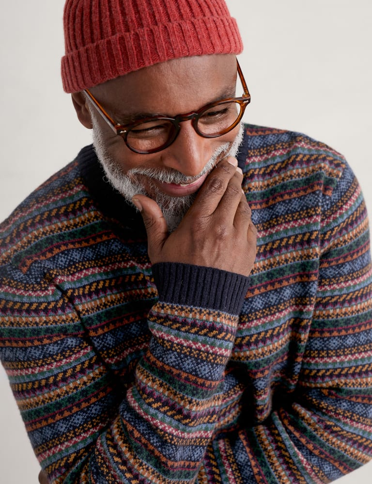 Lambswool Rich Fair Isle Crew Neck Jumper Seasalt Cornwall M S