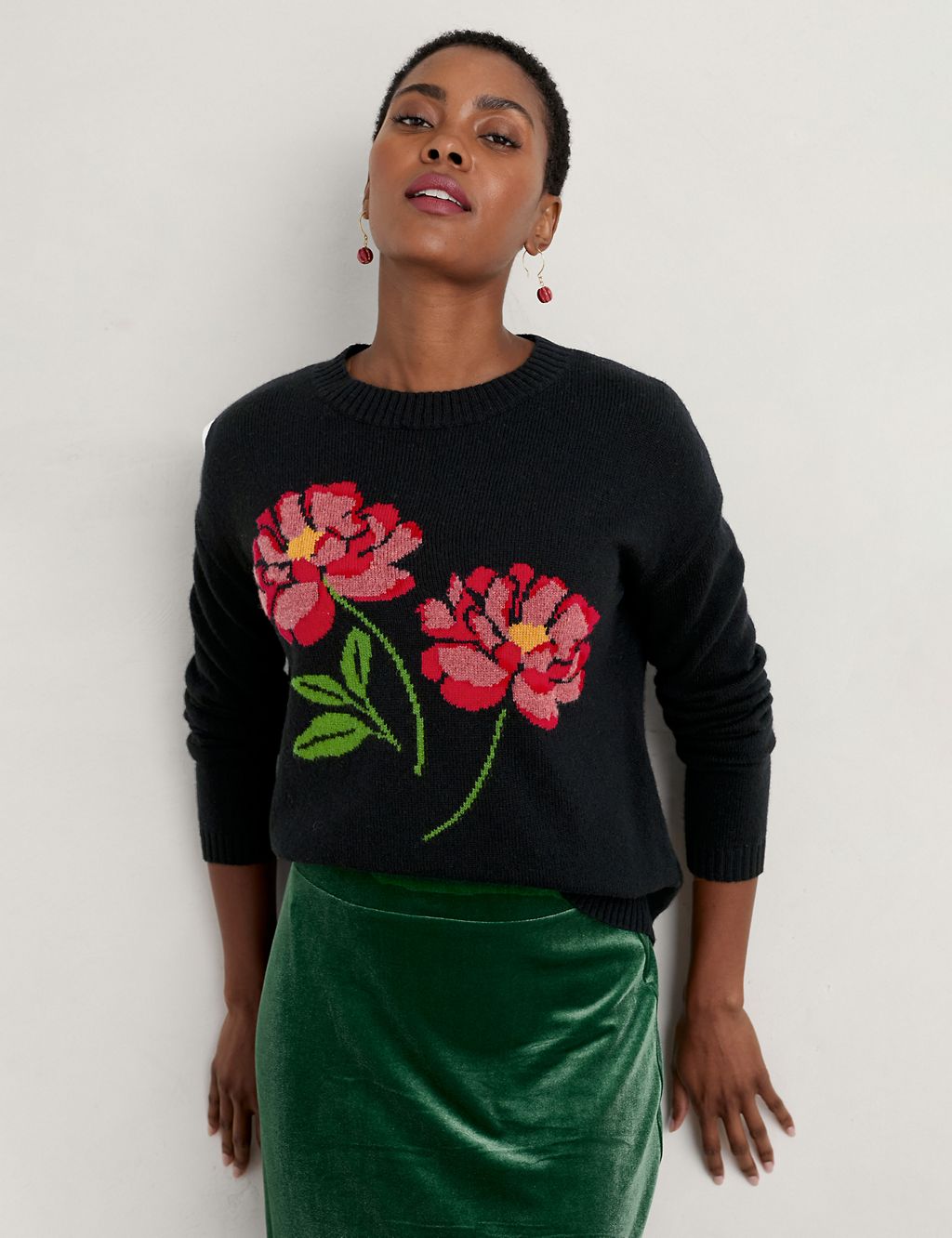 Lambswool Rich Floral Round Neck Jumper 3 of 5