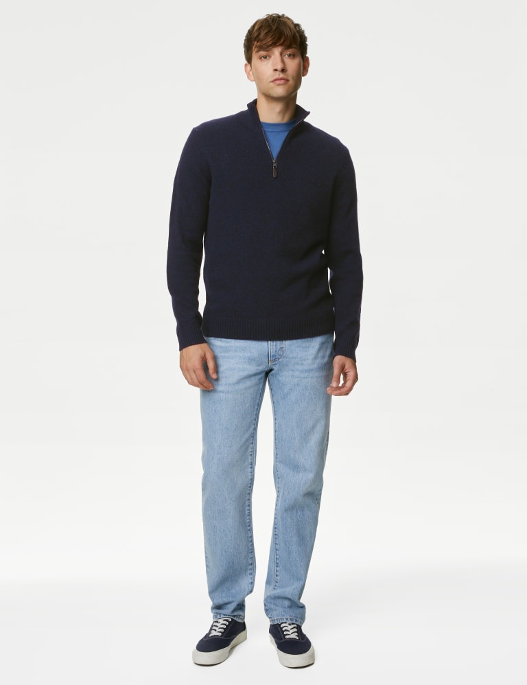Mens lambswool half zip jumper on sale