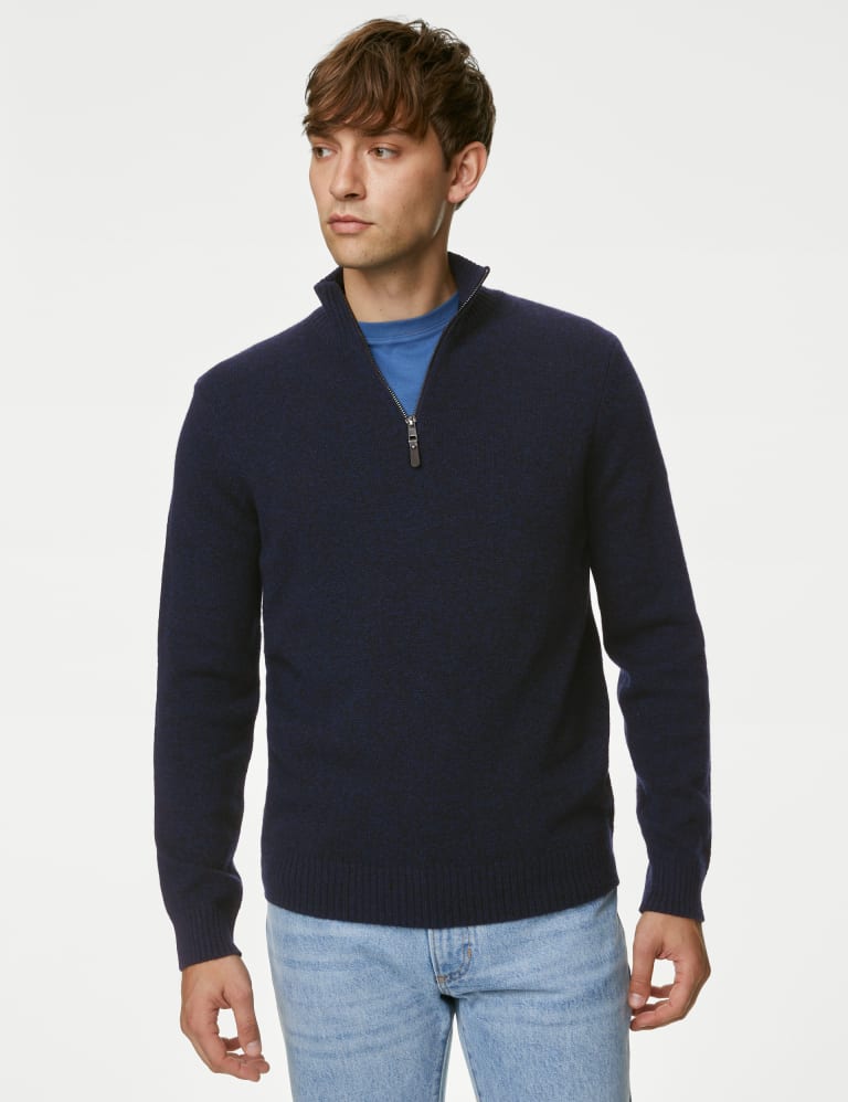 Lambswool Rich Half Zip Jumper M S Collection M S