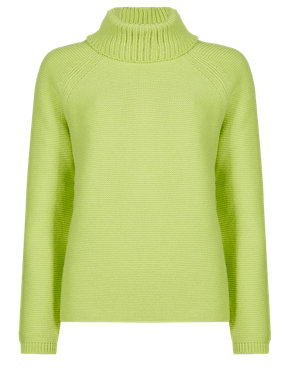 Lambswool Rich Roll Neck Jumper with Cashmere Image 2 of 4