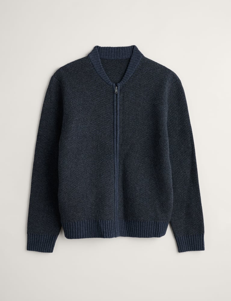 Lambswool Rich Zip Up Cardigan