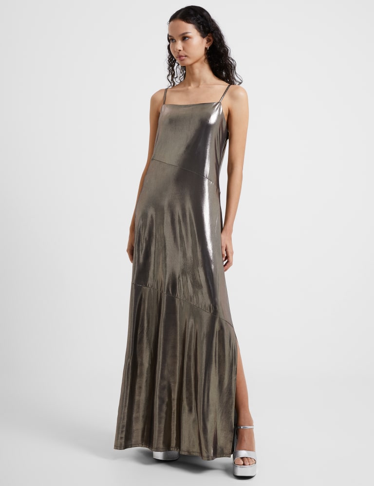 Lam Square Neck Strappy Maxi Slip Dress