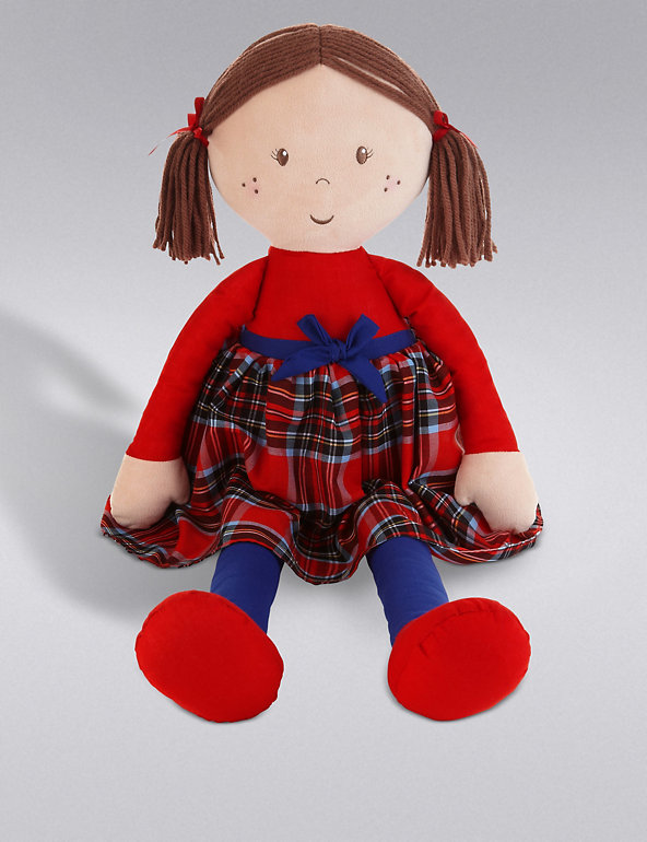 Large Brown Hair Doll Red Dress (76cm) Image 1 of 2