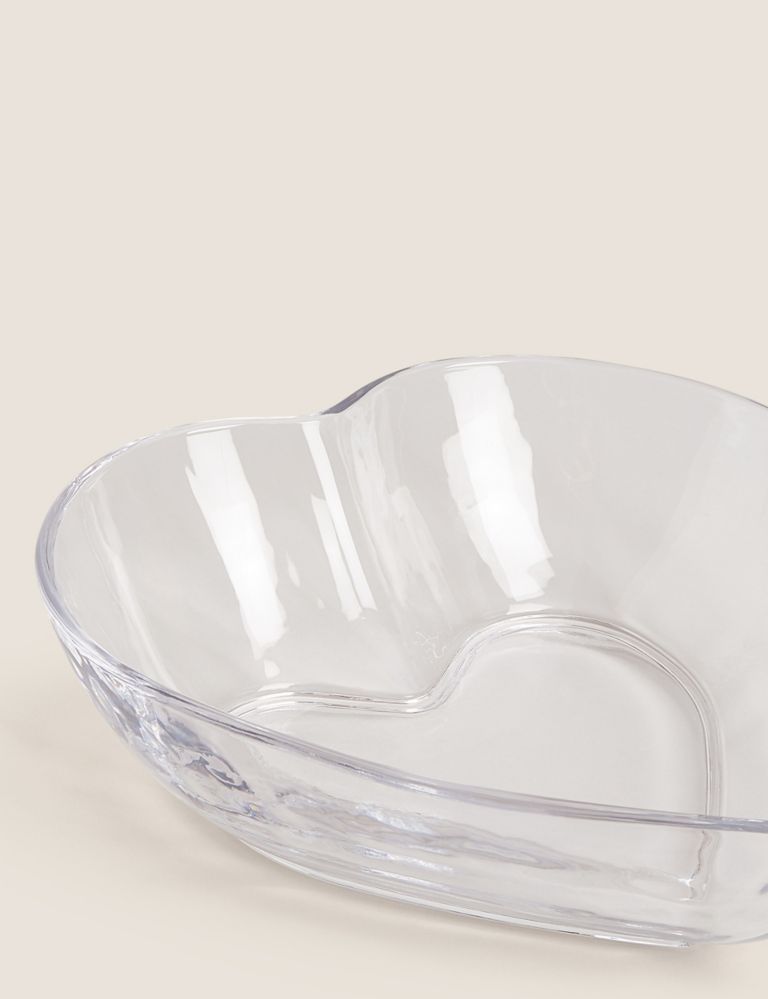 Large Glass Heart Serving Bowl 3 of 5