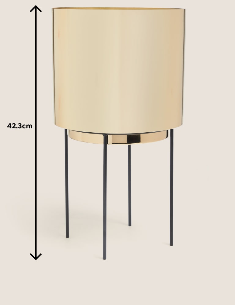 Large Gold Planter with Stand 6 of 6