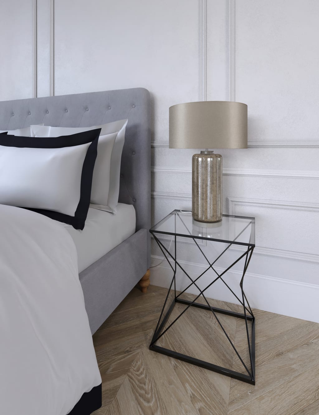 Large Mercury Glass Table Lamp 2 of 6