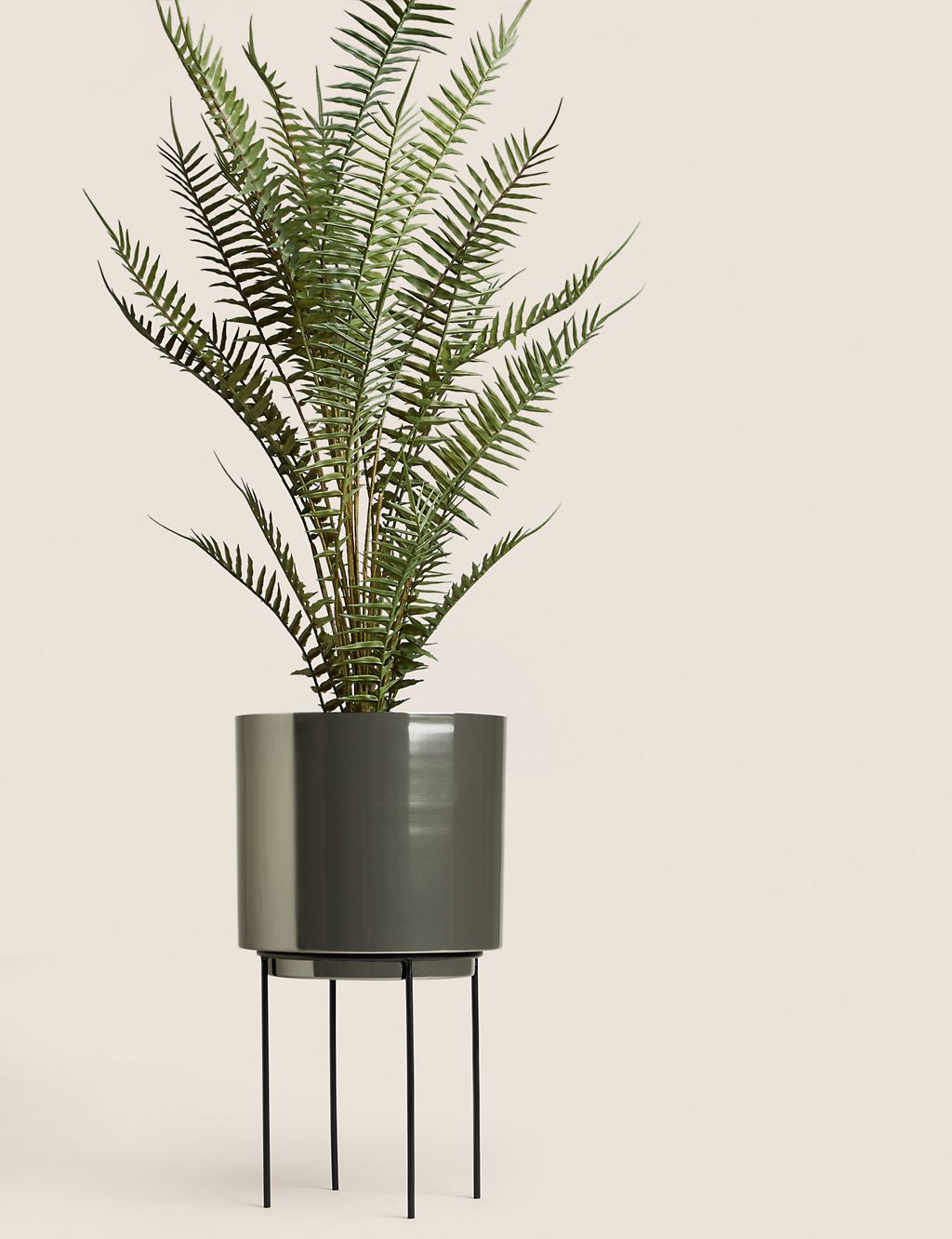Large Metal Planter with Stand 1 of 7