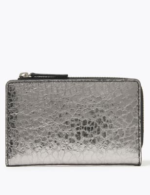 Metallic leather purse sale