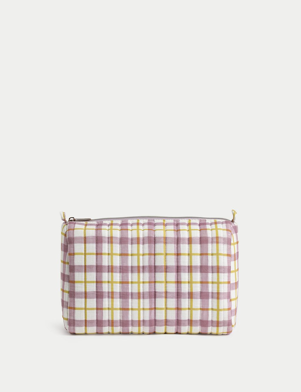 Large Quilted Gingham Cosmetics Bag 3 of 3