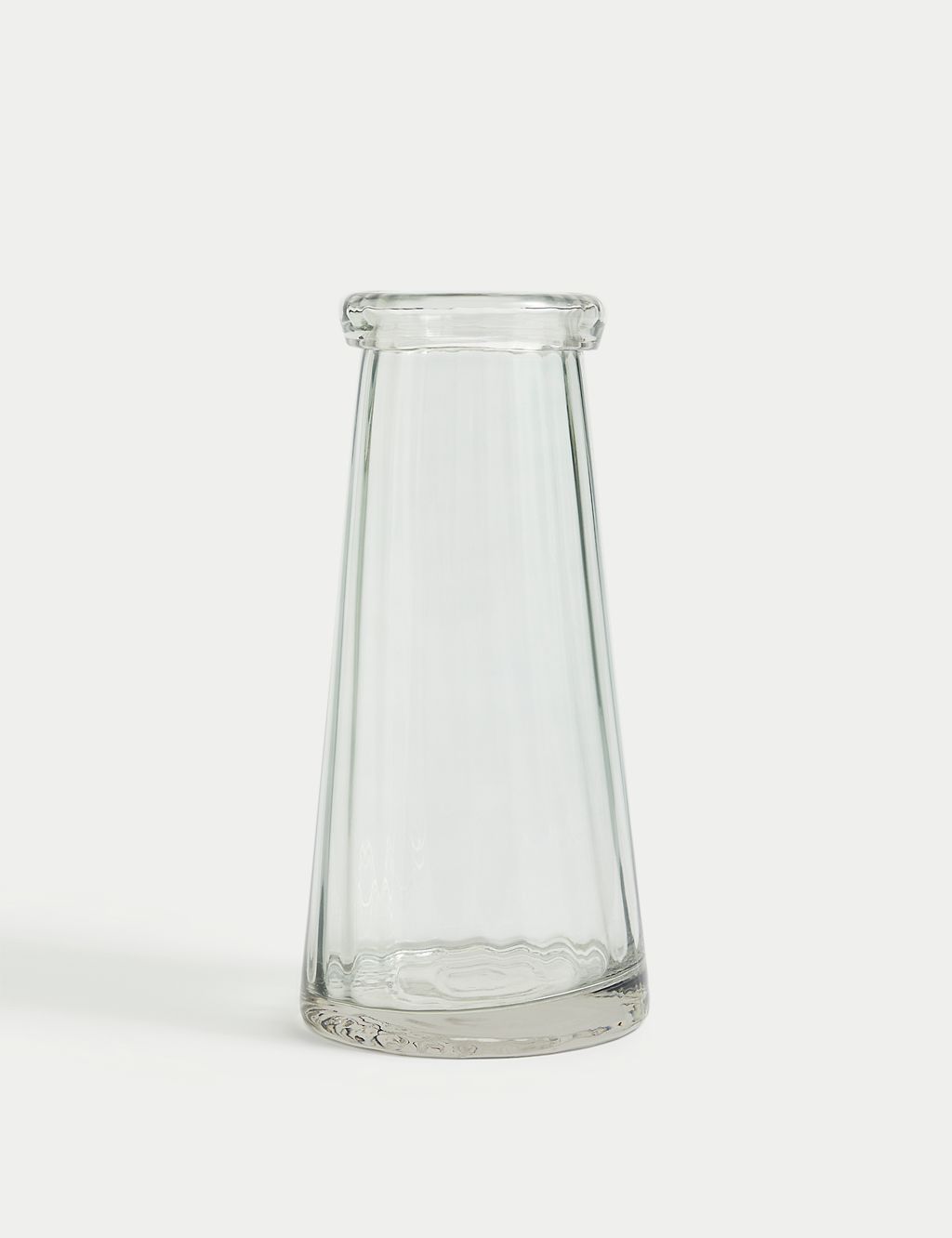 Large Ridged Glass Tapered Vase 1 of 4
