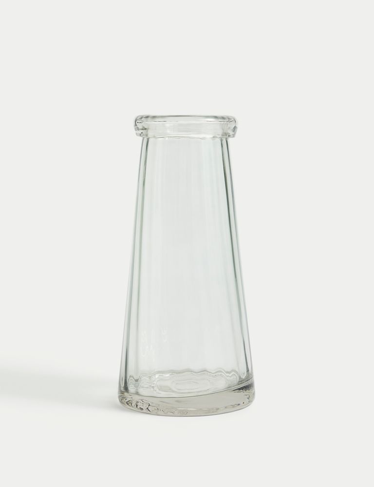 Large Ridged Glass Tapered Vase 2 of 4