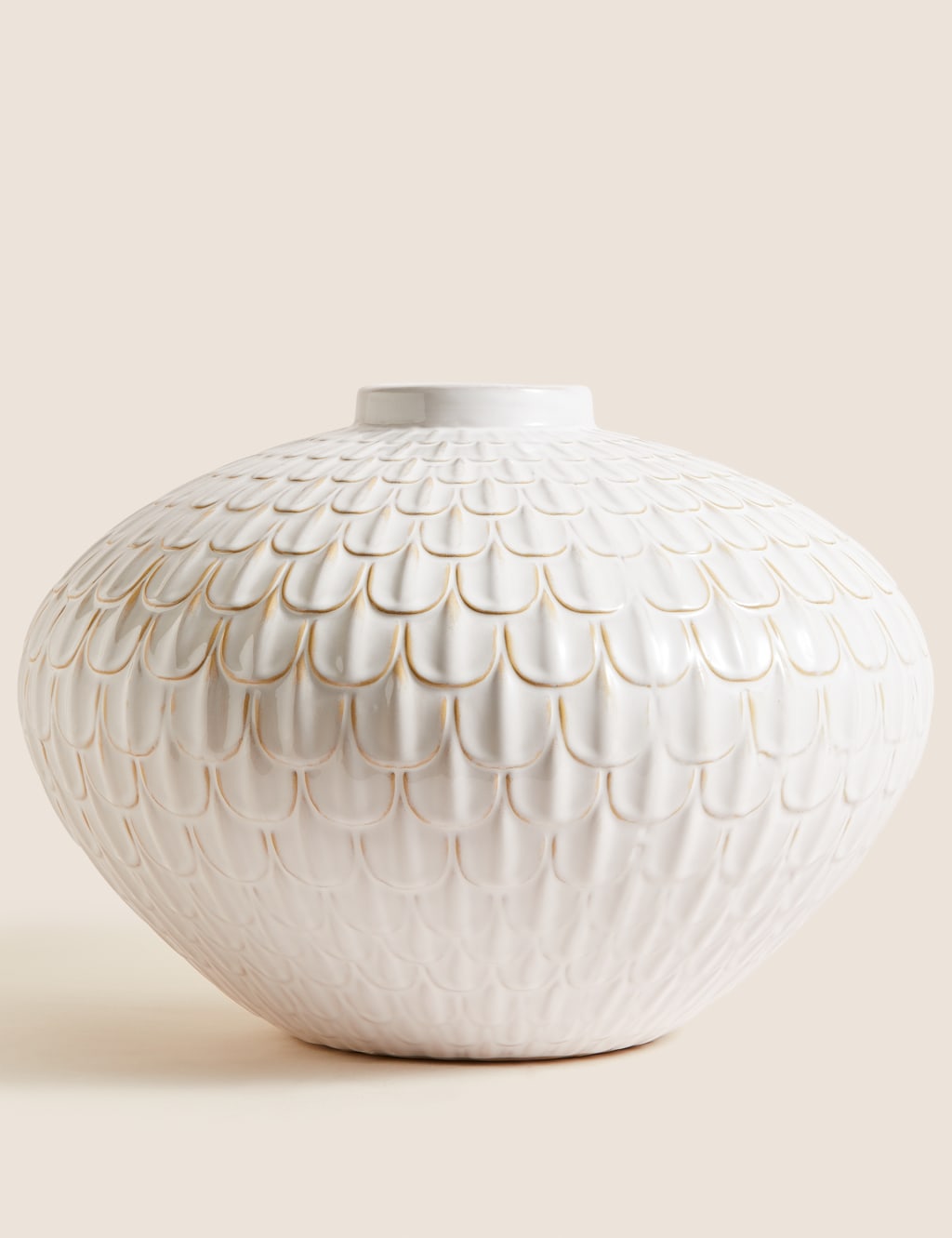 Large Scalloped Textured Vase M&S Collection M&S