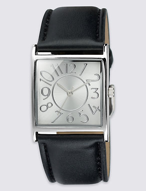 Large Square Face Strap Watch Image 2 of 4