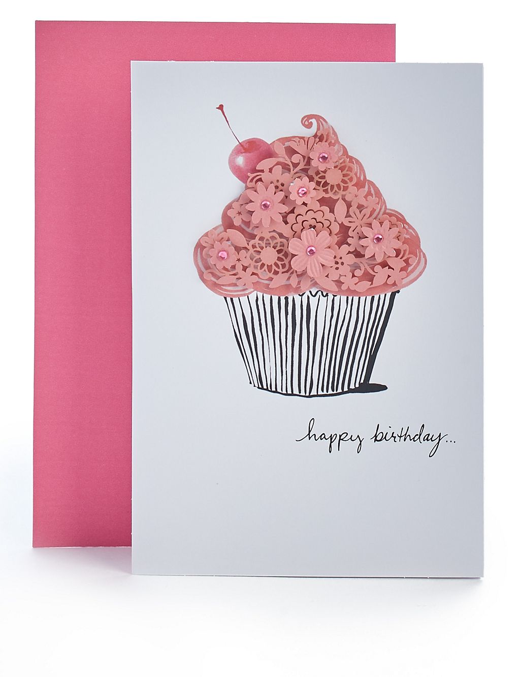 Laser Cut Cup Cake Birthday Card 3 of 3