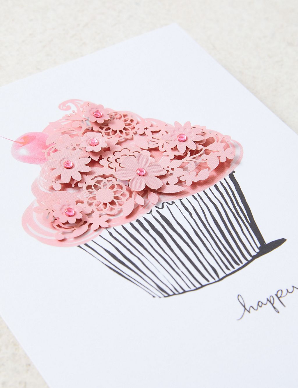 Laser Cut Cup Cake Birthday Card 4 of 5