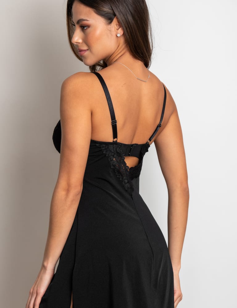 Lavish Underwired Babydoll Chemise, Black