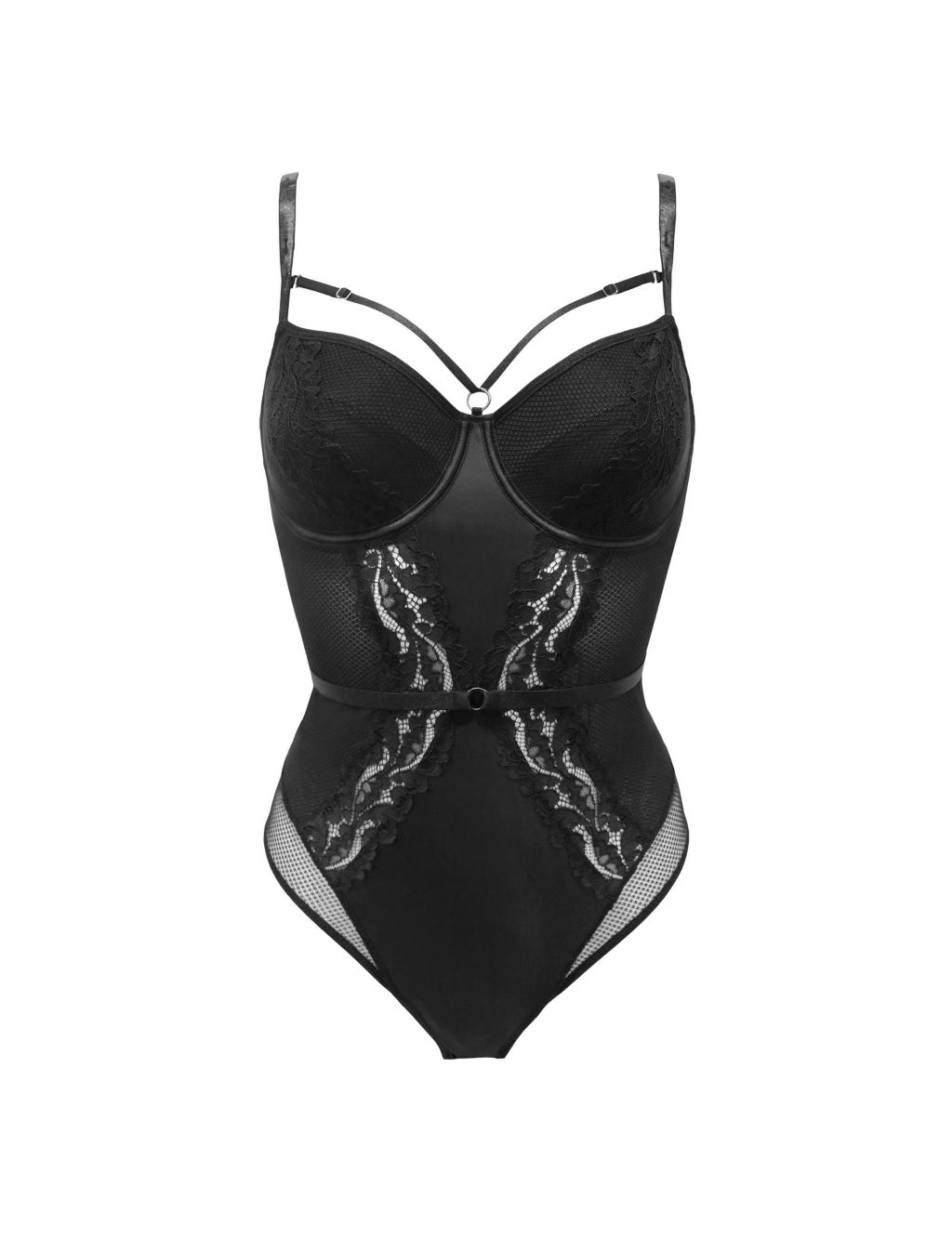 Buy Pour Moi Black Satin Luxe and Lace Underwired Body from the Next UK  online shop