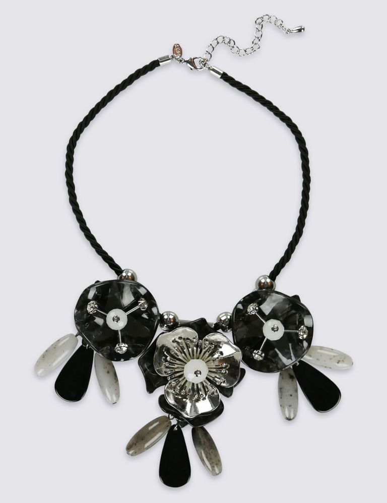 Layered Sparkle Flower Necklace 1 of 2