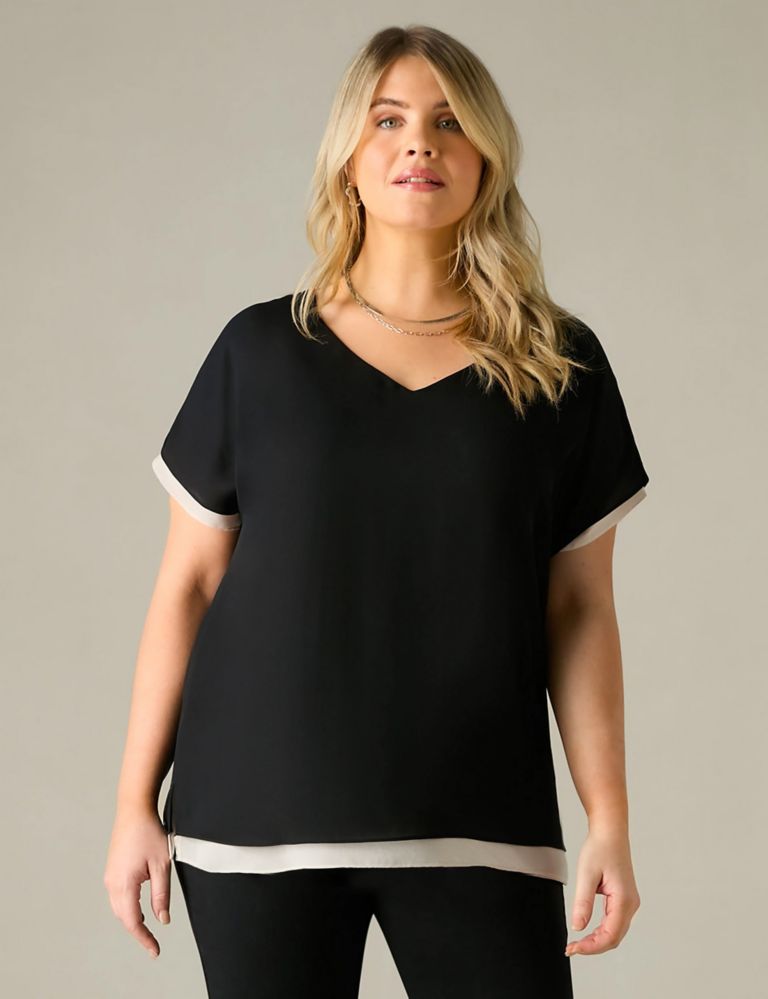 Layered V-Neck Top 1 of 4