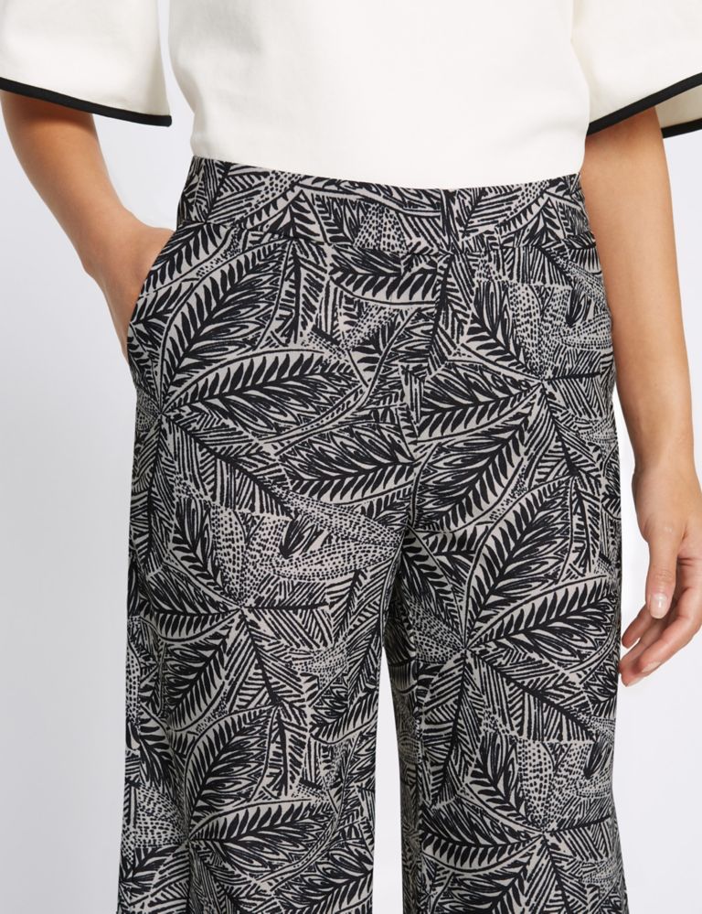 Leaf Print Cropped Wide Leg Trousers 5 of 6