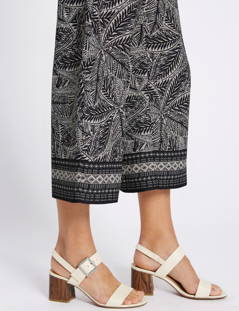 Leaf Print Cropped Wide Leg Trousers 6 of 6