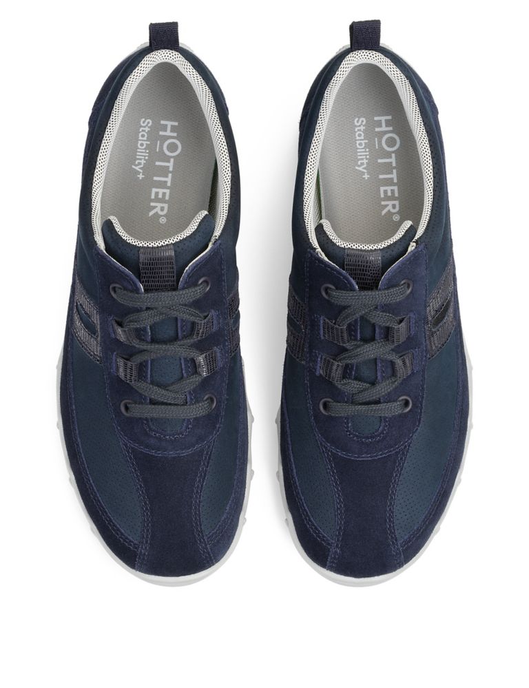 Leanne Wide Fit Suede Lace Up Trainers 2 of 4