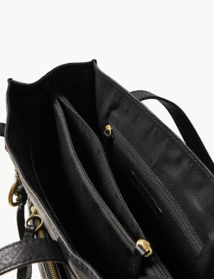 Leather 3 Compartment Tote Bag M S Collection M S