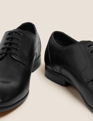 Leather Almond Toe Derby Shoes | M\u0026S 