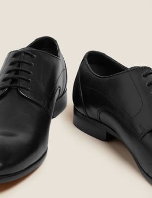 Leather Almond Toe Derby Shoes | M\u0026S 