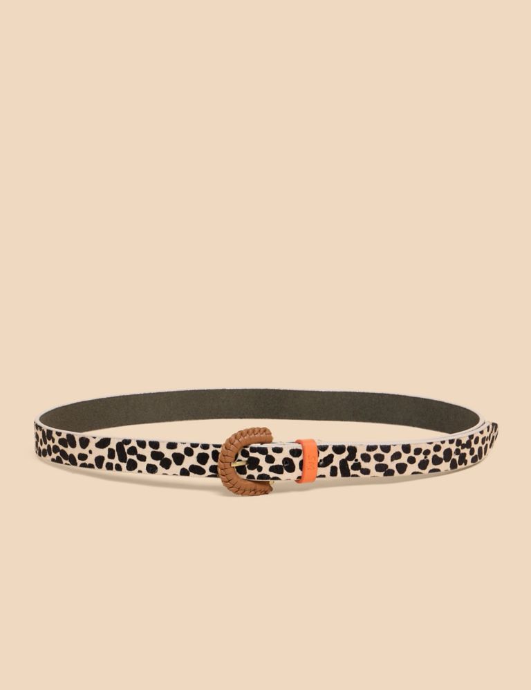 Leather Animal Effect Feature Buckle Belt 1 of 3