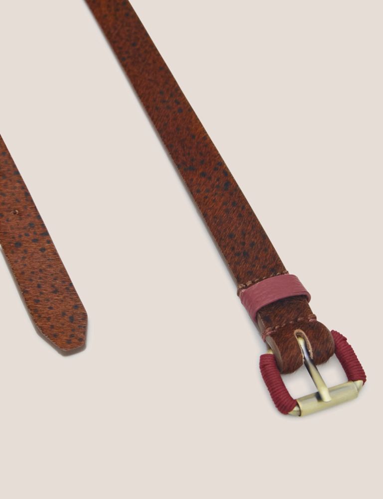 Leather Animal Print Belt