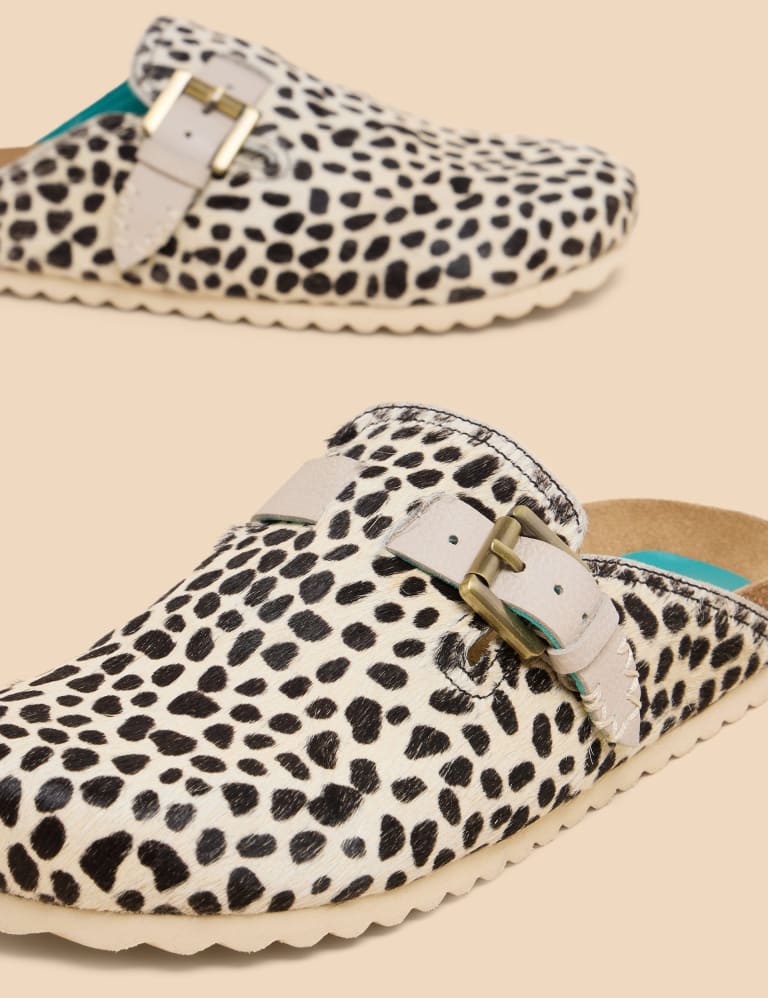 Leather Animal Print Slip-On Mules 4 of 4