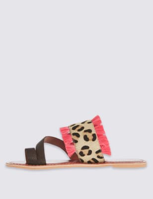 Leopard print tassel mules sandals new arrivals