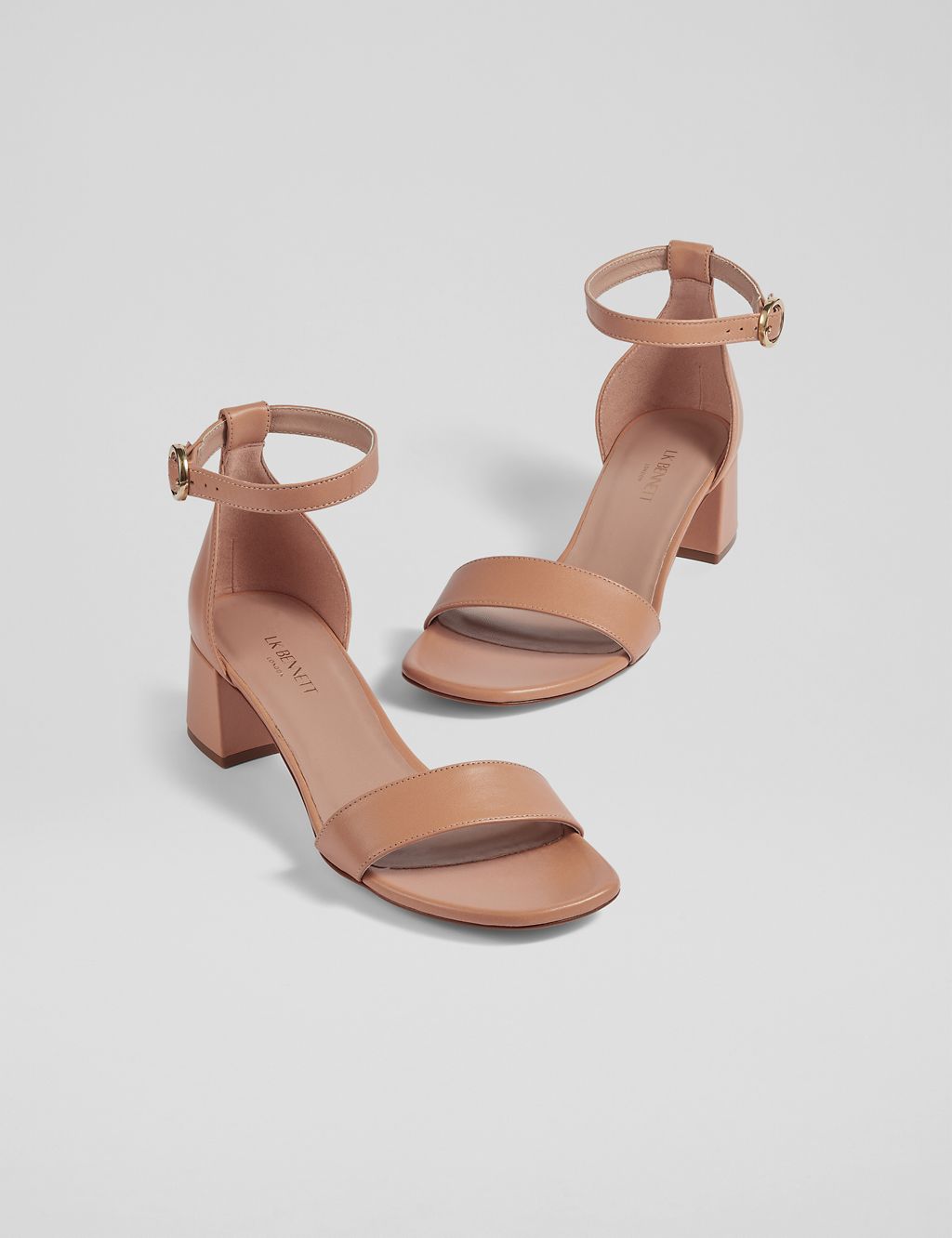 Leather Ankle Strap Block Heel Sandals 4 of 4