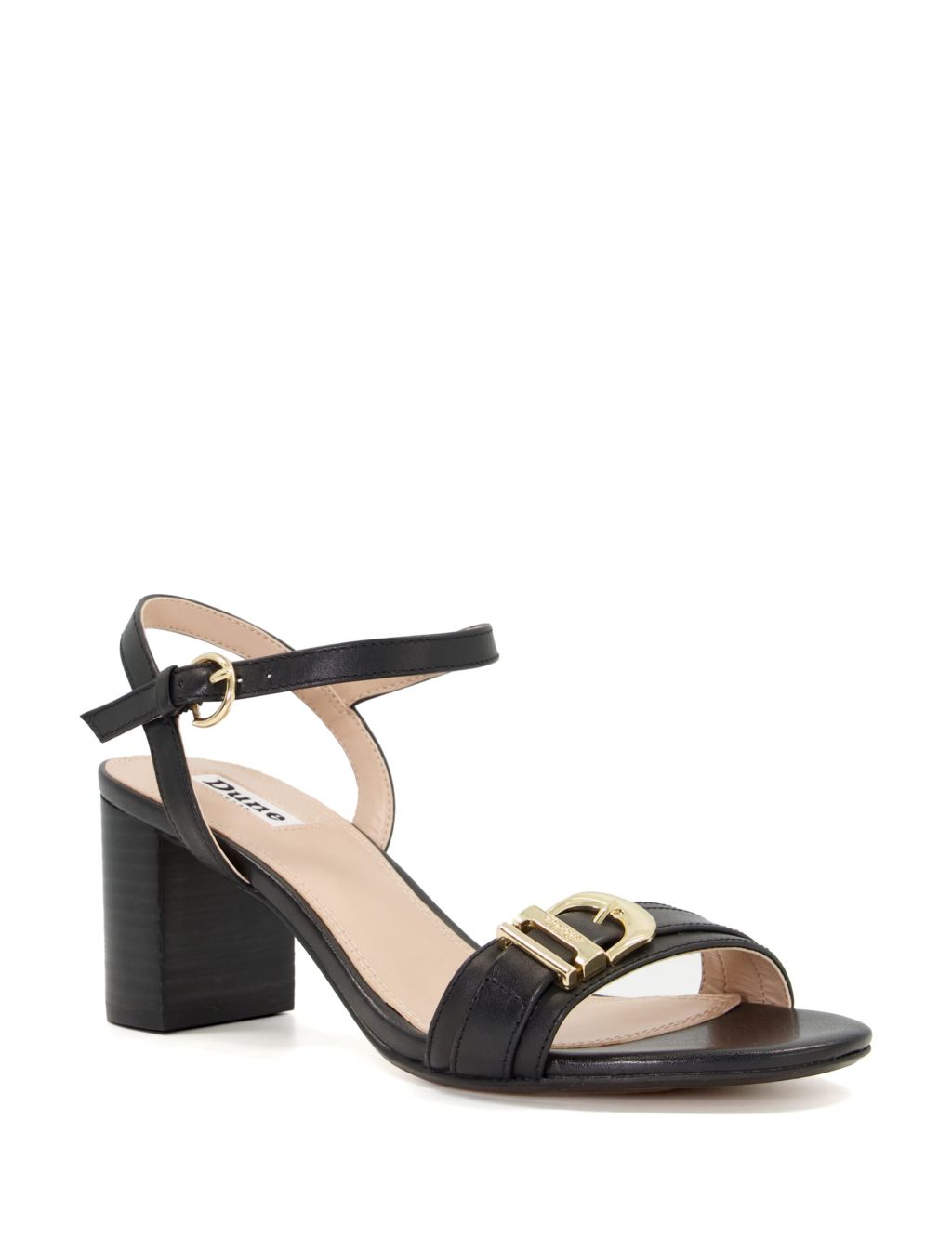 Leather Ankle Strap Block Heel Sandals 1 of 4