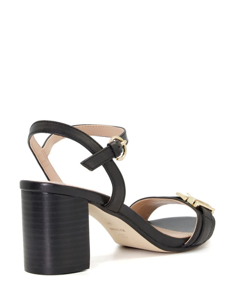 Leather Ankle Strap Block Heel Sandals 4 of 4