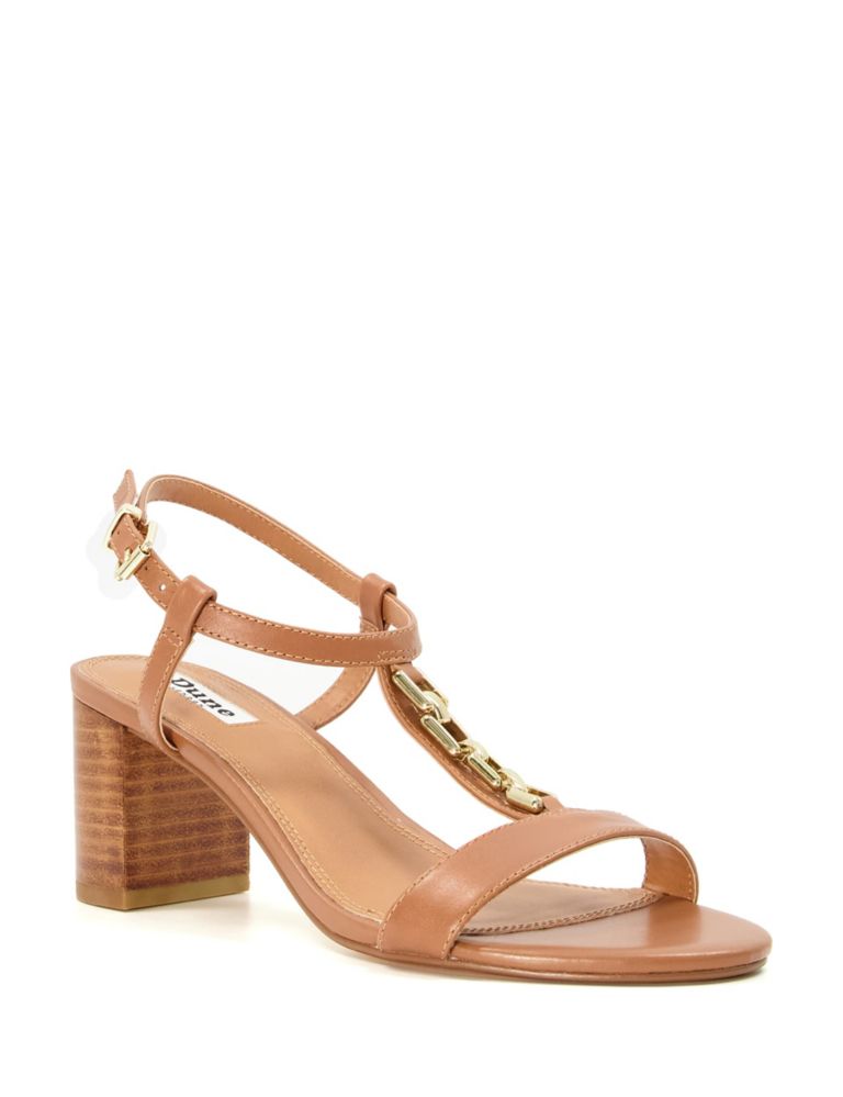 Leather Ankle Strap Block Heel Sandals 2 of 4