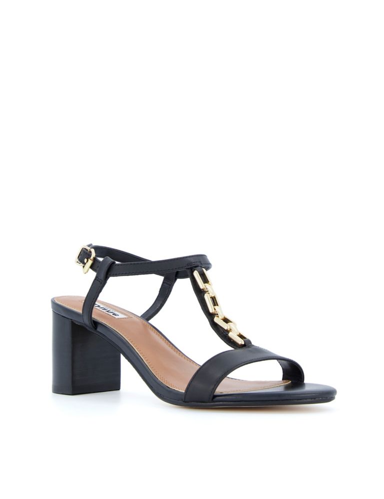 Leather Ankle Strap Block Heel Sandals 3 of 5