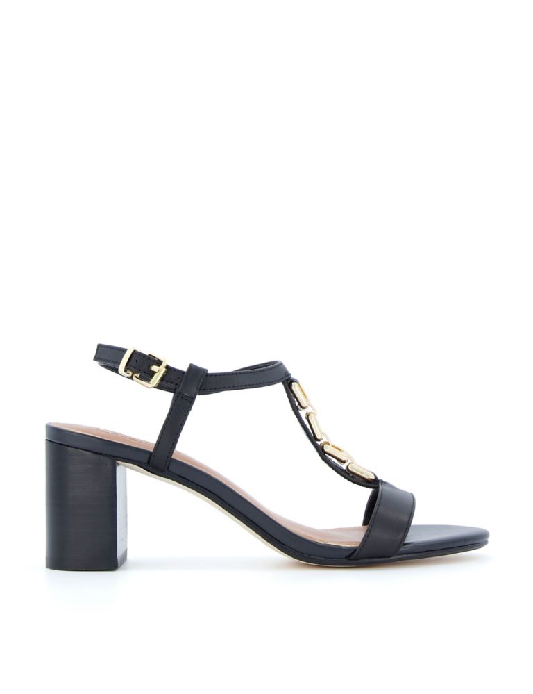 Leather Buckle Strappy Block Heel Sandals, M&S Collection