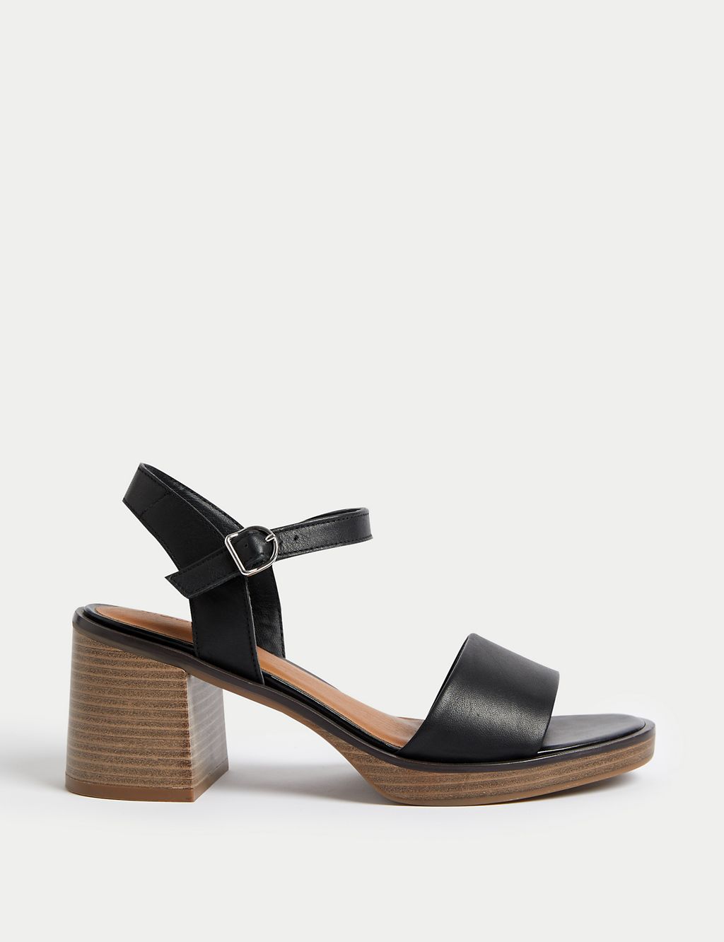 Leather Ankle Strap Block Heel Sandals 3 of 3