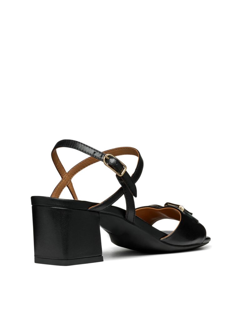 Leather Ankle Strap Block Heel Sandals 4 of 6