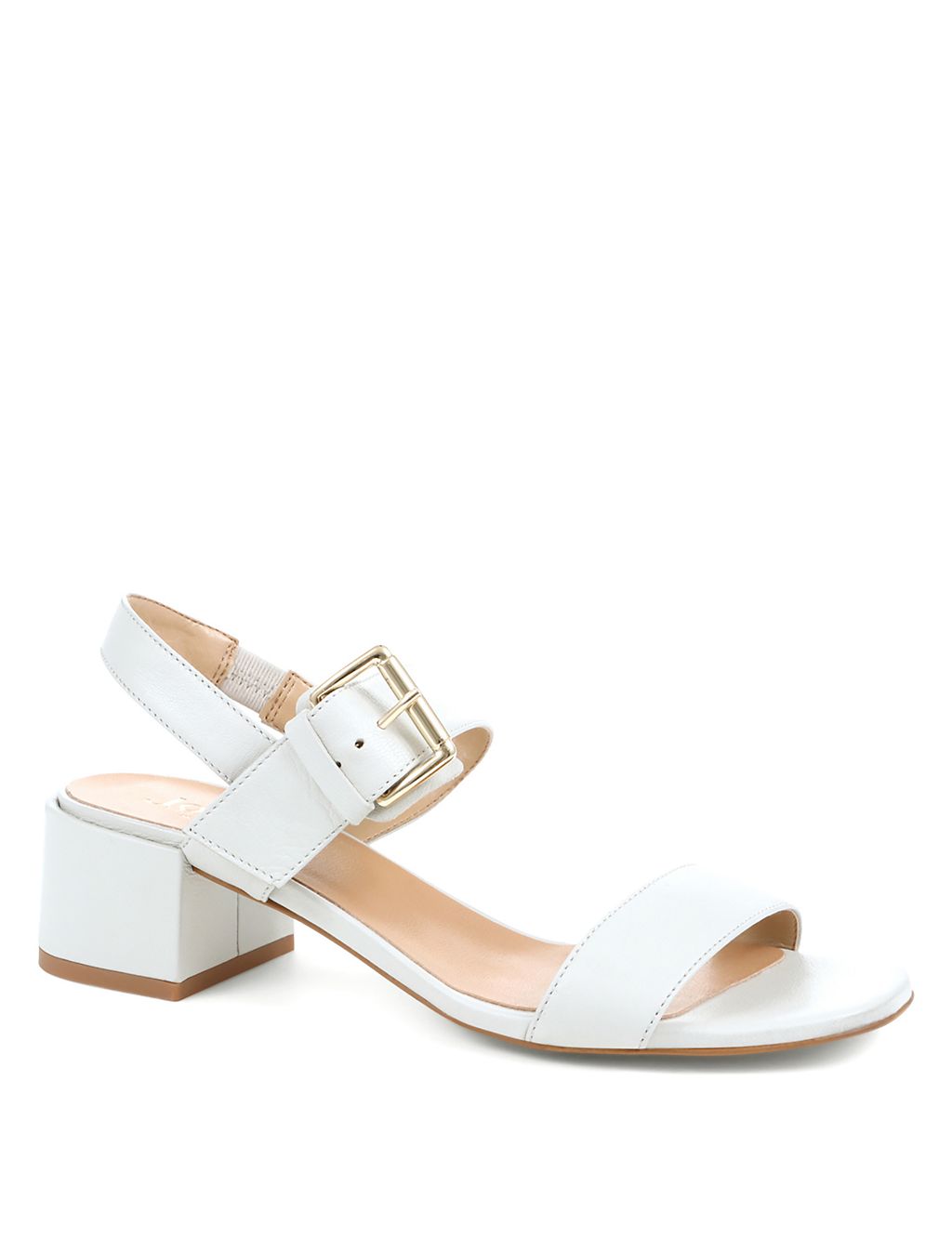Leather Ankle Strap Block Heel Sandals 1 of 7